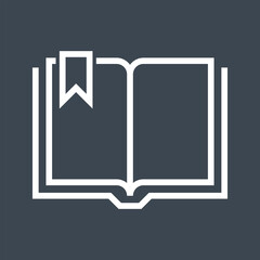 Book Thin Line Vector Icon. Flat icon isolated on theblack background. Editable EPS file. Vector illustration.