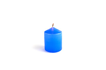 Extinguished candle with blue color