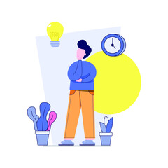 Flat Design Concept. Businessman are thinking creatively