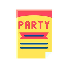 party icons related party invitation card or page with written text vector with editable stroke,