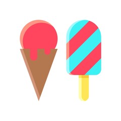 party icons related cone and kulfi with strips for party and celebration vector with editable stroke