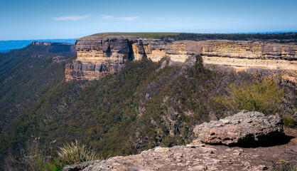 Classic view of Kanangra Walls plateau an iconic australian travel destination