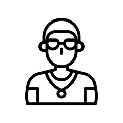 party icons related boy with glasses and locket vector with editable stroke