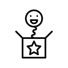 party icons related gift box with star and emoji for party or celebration vector with editable stroke