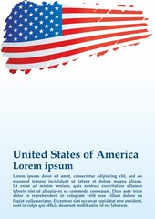 Flag of the United States, American flag, USA design. The Stars and Stripes;  Bright, colorful vector illustration
