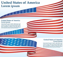 Flag of the United States, American flag, USA design. The Stars and Stripes;  Bright, colorful vector illustration
