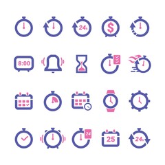 Collection of timing icons vector illustration isolated flat illustration graphic design