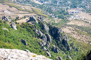 Mountain landscape. Summer tracking. The Mountains Of The Crimea