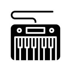 party icons related piano with wire and button for party and celebration vector with editable stroke