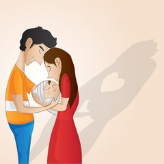 Loving family, couple having an infant