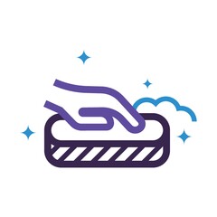 Naklejka premium Hand with sponge cleaning vector illustration