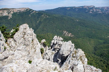 Mountain landscape. Summer tracking. The Mountains Of The Crimea
