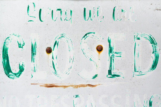 Sorry We're Closed sign
