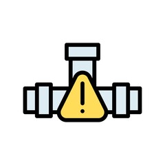 plumber icons related water pipe leaking or caution with nuts vector with editable stroke,