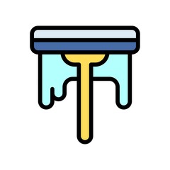plumber icons related mirror wiper with water and stick vector with editable stroke,