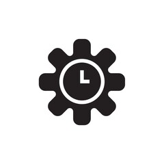 Obraz premium Cogwheel clock icon