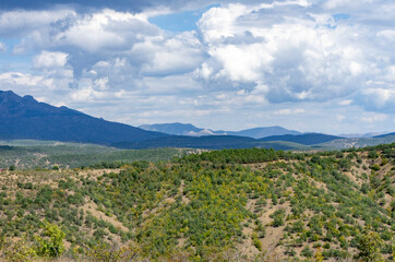 Mountain landscape. Summer tracking. The Mountains Of The Crimea