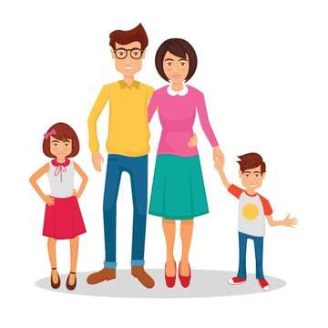 Family portrait vector illustration