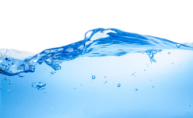 Blue water wave isolated on white background