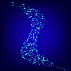 Blue Rhombus Falling Blue Vector Background. 