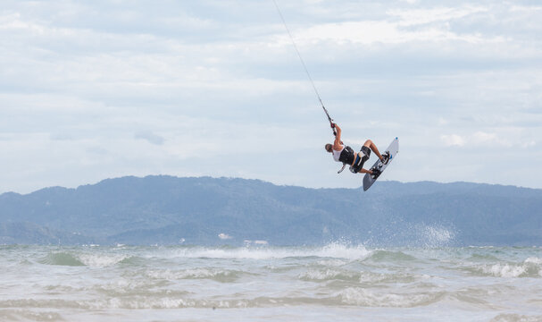 Kite Surfer Jumping in the Air