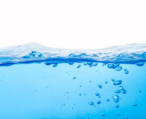Blue water wave isolated on white background