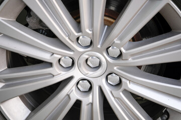 close up of a car wheel