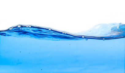 Blue water wave isolated on white background