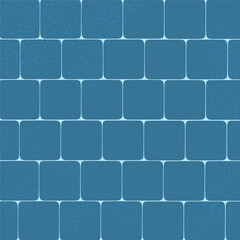 Ceramic blue tiles square background. Surface design. Kitchen toilet wall or floor. Mosaic textured interior design. Stock vector illustration.