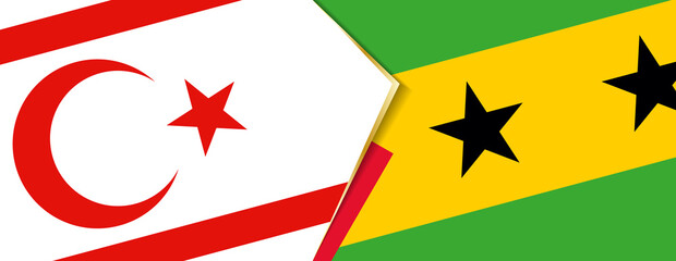 Northern Cyprus and Sao Tome and Principe flags, two vector flags.