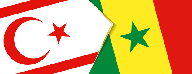 Northern Cyprus and Senegal flags, two vector flags.