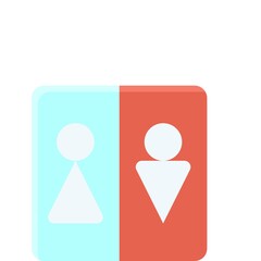 plumber icons related bathroom door male and female sign vector in flat style,