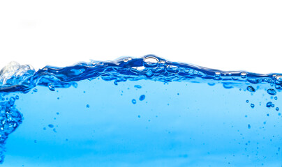 Blue water wave isolated on white background
