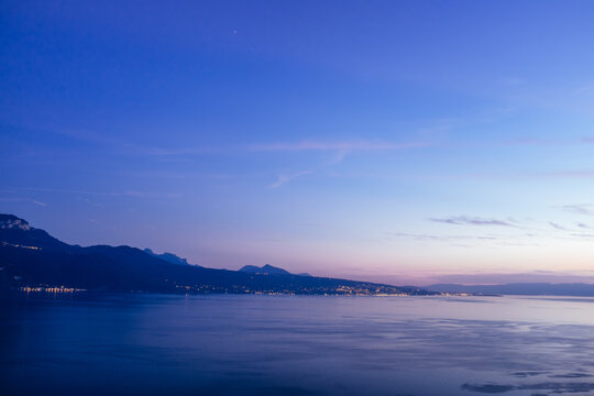 Lake geneva at sunset