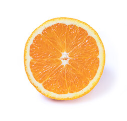 Clipping path. Orange slice isolated on white background