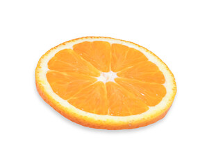 Clipping path. Orange slice isolated on white background