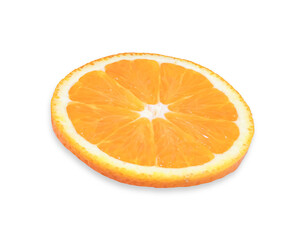 Clipping path. Orange slice isolated on white background