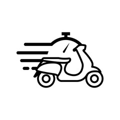 Delivery on time icon, motorcycle and time icon. Design template vector