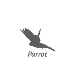 Silhouette of a parrot