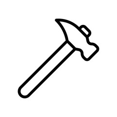 plumber icons related plumber hammer with stick vector in lineal style,
