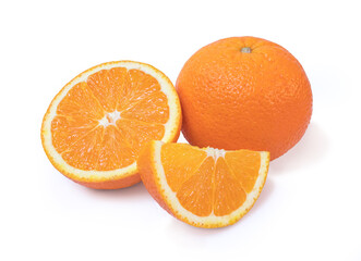 Clipping path. Orange slice isolated on white background