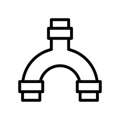 plumber icons related water pipe or pipe line with nuts vector in lineal style,