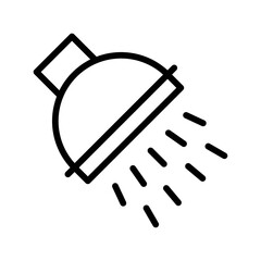 plumber icons related wall hung shower or bath shower with water vector in lineal style,