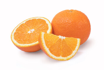 Clipping path. Orange slice isolated on white background