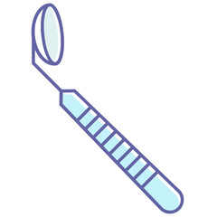 Mouth Mirror Design, Dental Clinic Equipment Vector Colorful Concept 