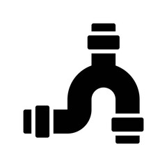 plumber icons related water pipe or pipe line with nuts vector in solid design,