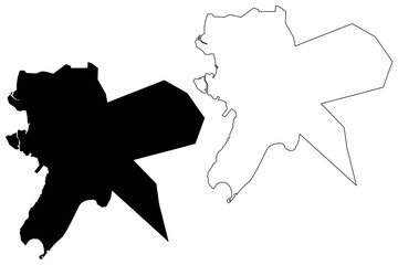 Ikorodu City (Federal Republic of Nigeria, Lagos State) map vector illustration, scribble sketch City of Ikorodu map