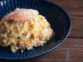 野菜と蟹の身が入った美味しいチャーハン。
