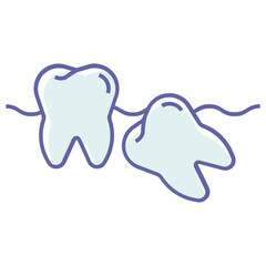 Third molar Design, Wisdom Teeth Vector Color Icon Concept