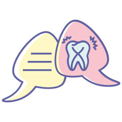 Teeth Insurance faq concept, Treatment recommendations and promotion on white background, Tooth Health Support Forum Vector, Icon Design, Dental Discussion Symbol 